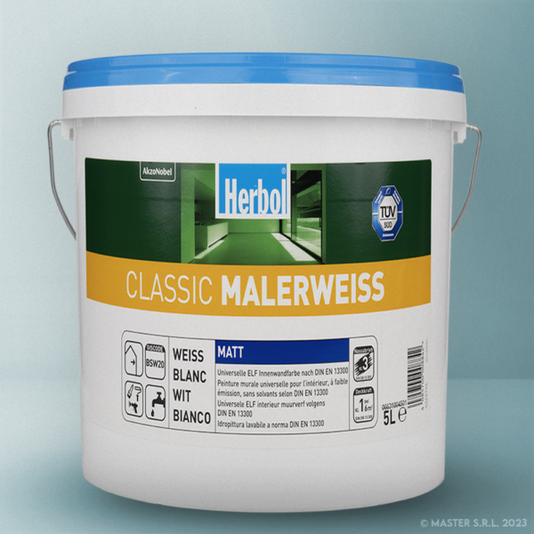 HERBOL CLASSIC MALERWEISS Idropittura murale lavabile per interni